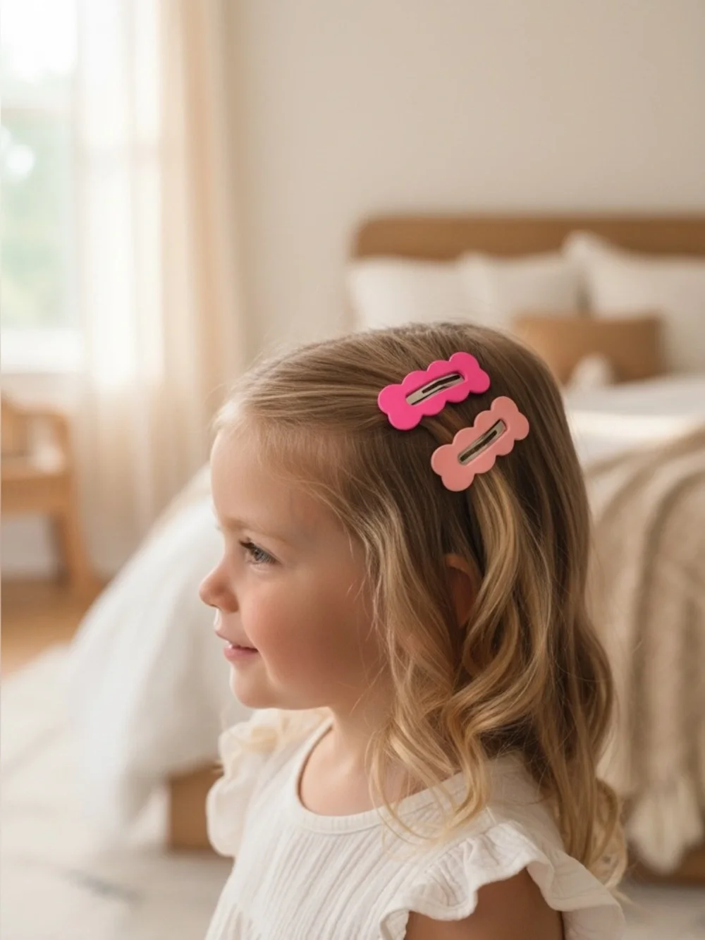 Kids  Cloud-Shaped Hair Clips in Pink and Lavender